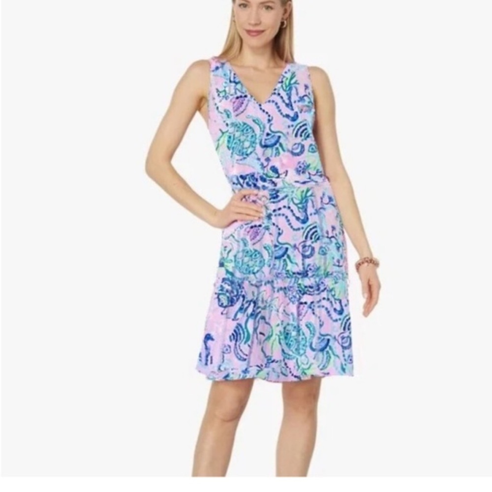Lilly Pulitzer Lorina V-Neck Swing Dress Lilac Fressia mermaid for you Small
